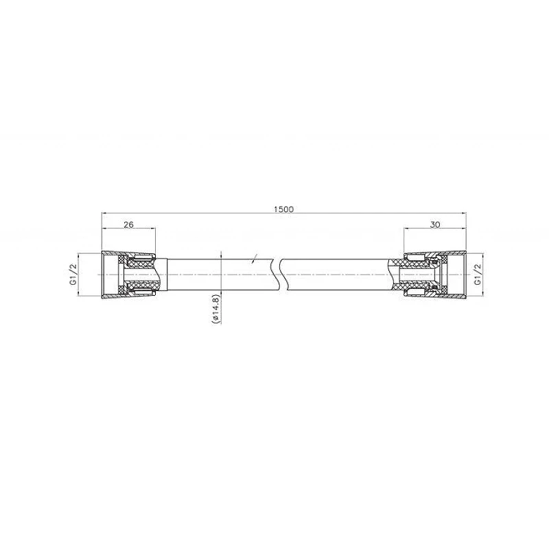 Душевой шланг Bravat P72120BW-ENG Черный матовый