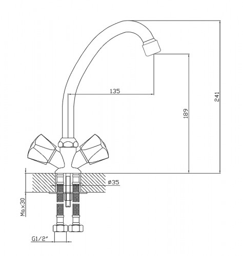 Смеситель для кухни Viko V-1803 Хром