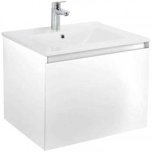 Тумба под раковину Art&amp;Max Latina 60 AM-Latina-600-1C-SO-BM подвесная Белая матовая МДФ / ЛДСП