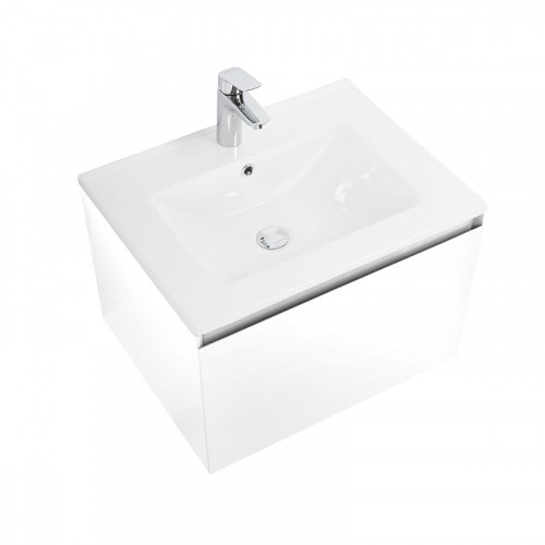 Тумба под раковину Art&amp;Max Latina 60 AM-Latina-600-1C-SO-BM подвесная Белая матовая МДФ / ЛДСП