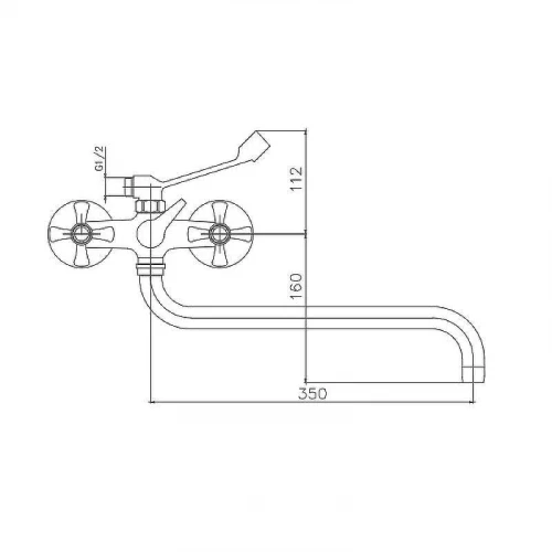 Смеситель для ванны Cron CN2642-3 Хром