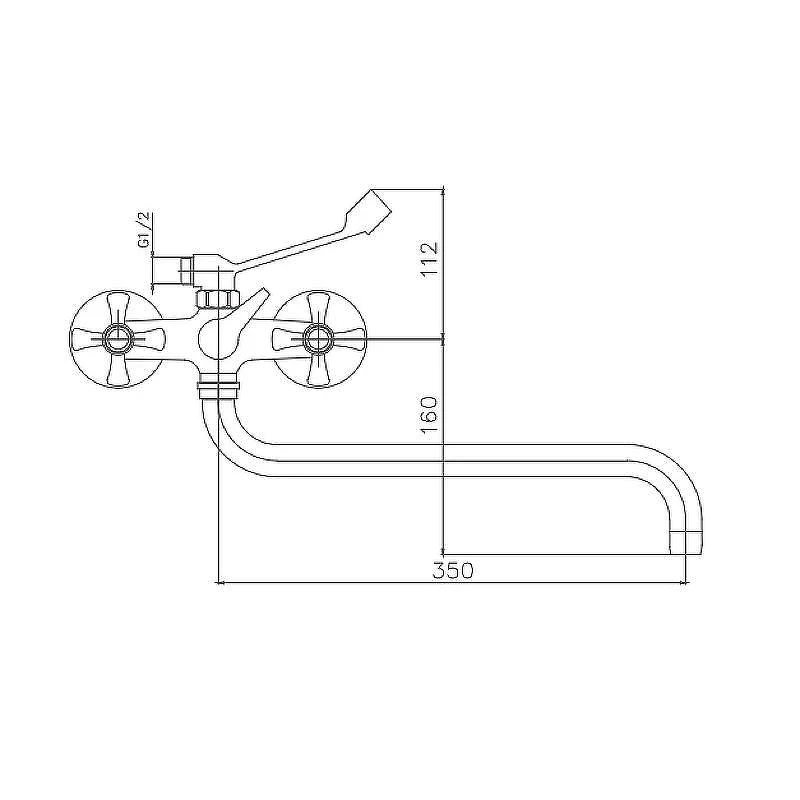 Смеситель для ванны Cron CN2642-3 Хром
