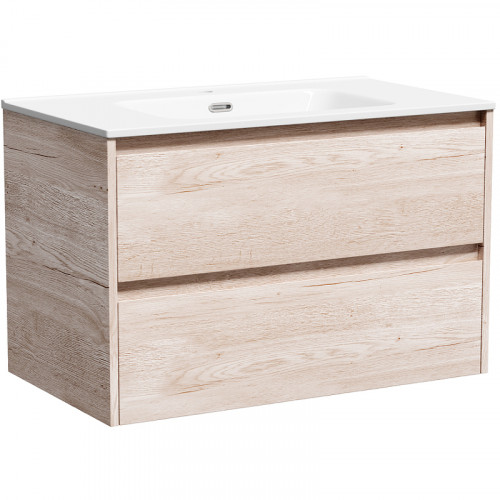 Тумба под раковину Sancos Libra 80 LB80EG подвесная Дуб галифакс натуральный МДФ / ЛДСП