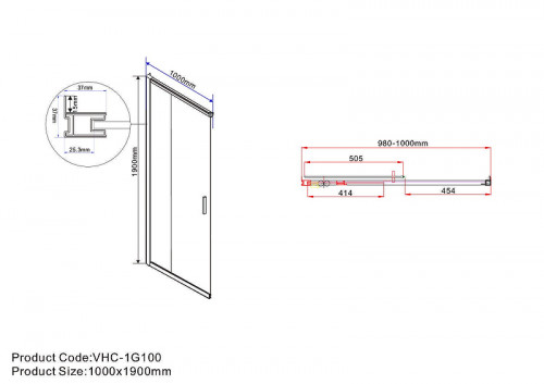 Душевой уголок Vincea Garda 100x80 VSS-1G8010CLBN профиль Брашированный никель стекло прозрачное