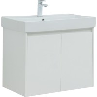 Тумба под раковину Aquanet Nova Lite 75 298850 подвесная Белая глянцевая МДФ / ЛДСП