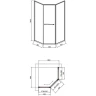 Душевой уголок Timo TTSS-100/17C-8L 1000x1000x2000 T34L раздвижной профиль Золото матовое стекло прозрачное