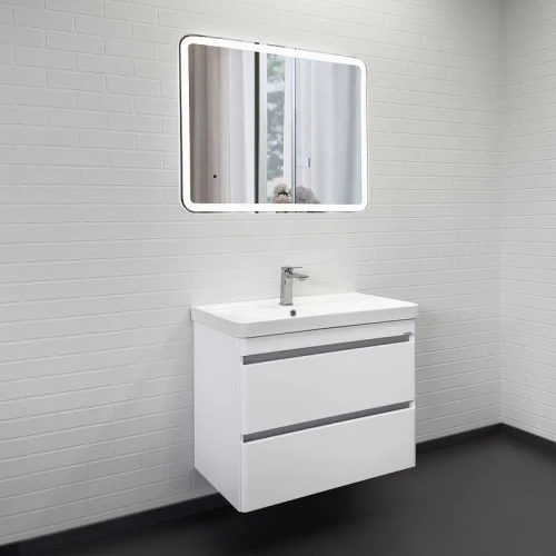Тумба с раковиной Comforty Валдай 80 00-00019071 подвесная цвет Белый матовый
