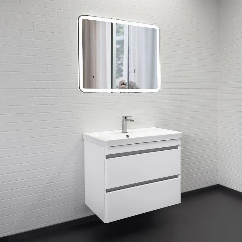 Тумба с раковиной Comforty Валдай 80 00-00019071 подвесная цвет Белый матовый