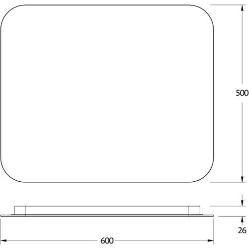 Зеркало Defesto Opti 60x50 DF 2813SH с подсветкой 19W-3000К/Сенсорный выключатель/Теплый белый свет