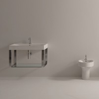 Раковина Kerasan Cento 80 353301*1 Белая фарфор подвесная