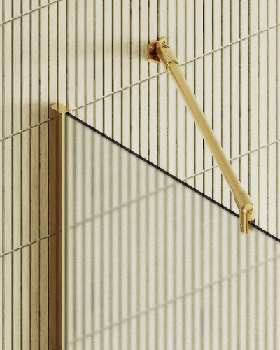 Душевая перегородка Maybah Glass MGD-688-3ш 1190х1950 в широком профиле Золото стекло сатиновое