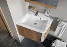 Тумба под раковину Ravak SD 10° 55 L X000000741 подвесная Темный орех МДФ / ЛДСП