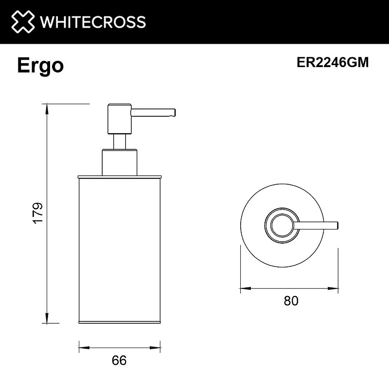 Дозатор для жидкого мыла Whitecross Ergo gunmetal ER2246GM цвет Оружейная сталь