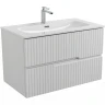 Тумба под раковину Cezares Duet-N 80 DUET-N-800-2C-SO-FBS-P подвесная Ясень Белый Софт МДФ / ЛДСП