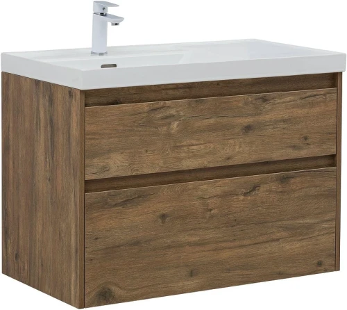 Тумба с раковиной Aquanet Nova Lite 2.0 90 L 365923 подвесная цвет Дуб рустикальный
