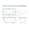 Чугунная ванна Delice Continental Plus 150x70 DLR230633 без отверстий под ручки и антискользящего покрытия