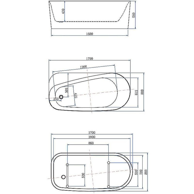 Акриловая ванна Allen Brau Priority 1 170x80 2.31001.21 без гидромассажа