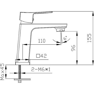 Смеситель для раковины Melodia della vita Etude MDV30020 Хром