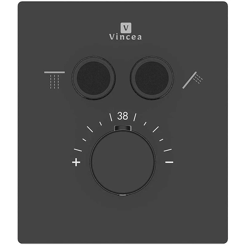 Душевая система Vincea Inspire VSFW-3I21MT2RMB с термостатом Черная матовая латунь встраиваемый