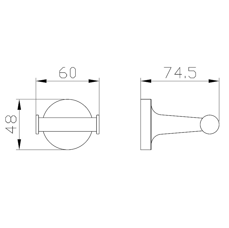 Двойной крючок Wonzon & Woghand Simple WW-6525-BGM цвет Темный графит