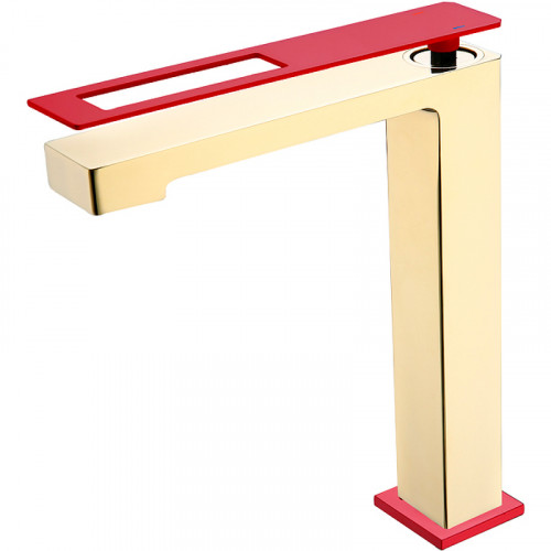 Смеситель для раковины Boheme Q 142-GR Золото Красный латунь