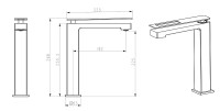 Смеситель для раковины Boheme Q 142-GR Золото Красный латунь