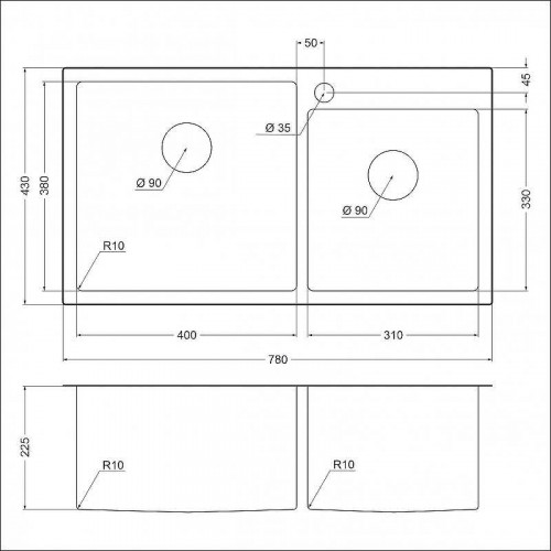 Кухонная мойка Emar PVD 78 EMB-210 PVD цвет Nano Coppery
