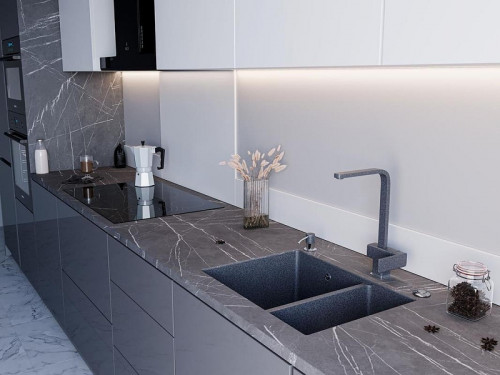 Кухонная мойка Emar Quartz 66,5 EMQ-2665.PL цвет Антрацит