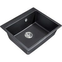 Кухонная мойка Milacio Murcia 60 Cuarzo MC.77011 Черная матовая искусственный камень (литьевой мрамор) встраиваемый