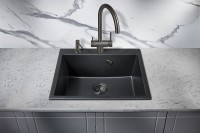 Кухонная мойка Milacio Murcia 60 Cuarzo MC.77011 Черная матовая искусственный камень (литьевой мрамор) встраиваемый