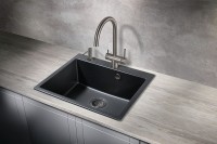 Кухонная мойка Milacio Murcia 60 Cuarzo MC.77011 Черная матовая искусственный камень (литьевой мрамор) встраиваемый
