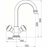 Смеситель для раковины Cezares Aphrodite APHRODITE-LS2-03/24-S1 Золото 24 карат латунь