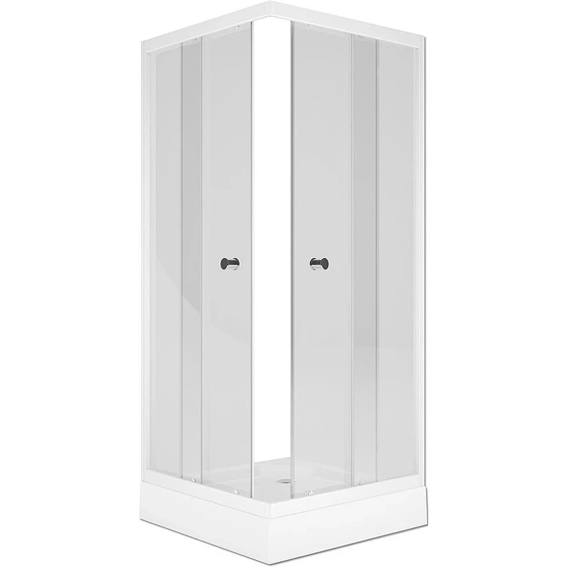 Душевой уголок Melodia della vita Square 80х80 MCNSQ8080TWt профиль Белый стекло прозрачное