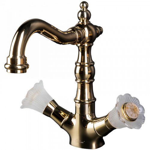 Смеситель для раковины Boheme Camelia 292 Золото латунь