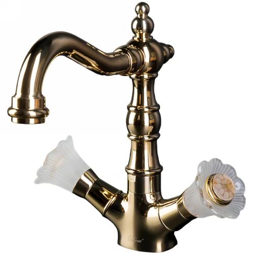 Смеситель для раковины Boheme Camelia 292 Золото латунь