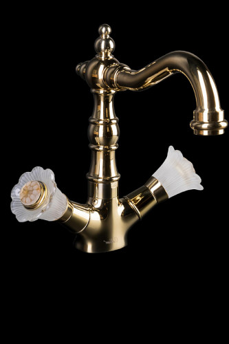 Смеситель для раковины Boheme Camelia 292 Золото латунь