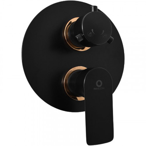 Смеситель для душа Rav Slezak Vltava VT486KCMATZ Черный матовый Золото латунь встраиваемый