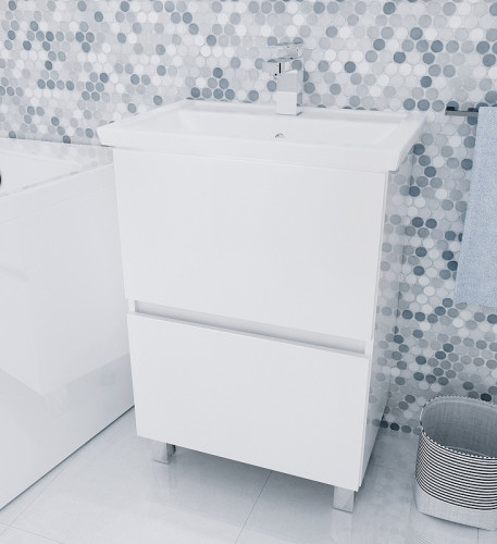 Тумба под раковину 1MarKa Aris 70 У76054 Белая глянцевая МДФ / ЛДСП