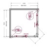 Душевой уголок BelBagno Marino 100x100 MARINO-A-2-100-C-NERO профиль Черный матовый стекло прозрачное