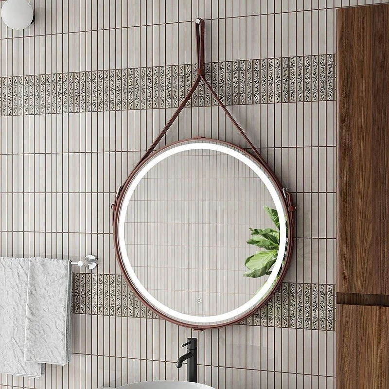 Зеркало Art&Max Milan 65 AM-Mil-650-DS-F-Brown с подсветкой цвет Коричневый с сенсорным выключателем
