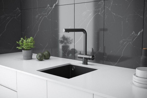 Смеситель для кухни KUCHENSTERN FOKUS-FS 401GM40 цвет Вороненая сталь