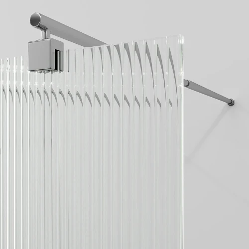 Душевая перегородка WasserKRAFT Vechte 100 60W44-FL профиль Хром стекло рифленое
