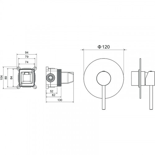 Смеситель для душа Aquatek Европа AQ1366MB Черный матовый латунь встраиваемый