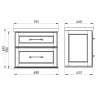 Комплект мебели для ванной ASB-Woodline Венеция 70 1195501 подвесной Белый с патиной Серебро массив дерева