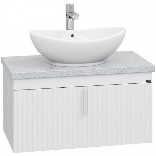 Тумба под раковину СанТа Юпитер 80 700357 подвесная Белая Светлое дерево