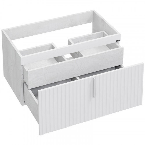 Тумба под раковину СанТа Юпитер 80 700357 подвесная Белая Светлое дерево