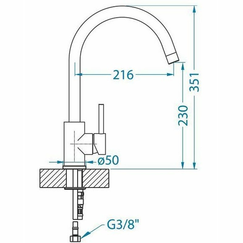 Смеситель для кухни Alveus Roxa G91 Carbon 1129039 Угольный латунь