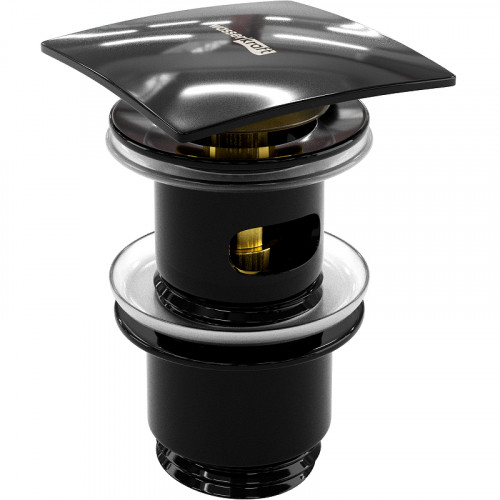 Донный клапан WasserKRAFT Glan A166 click-clack Черный глянец