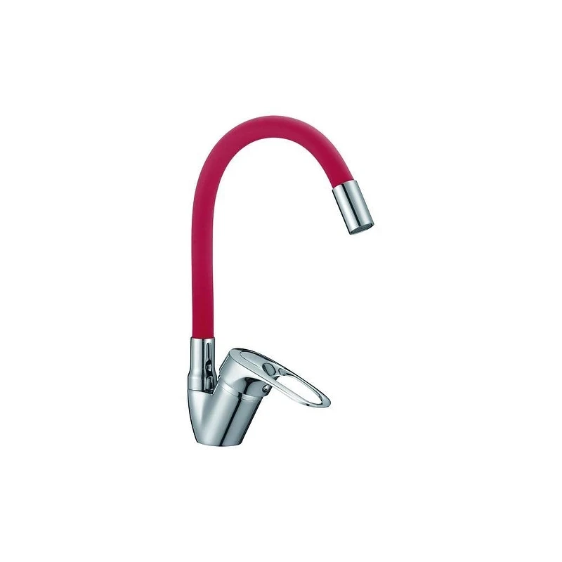 Смеситель для кухни D-Lin D150628-4C цвет  Хром  Красный