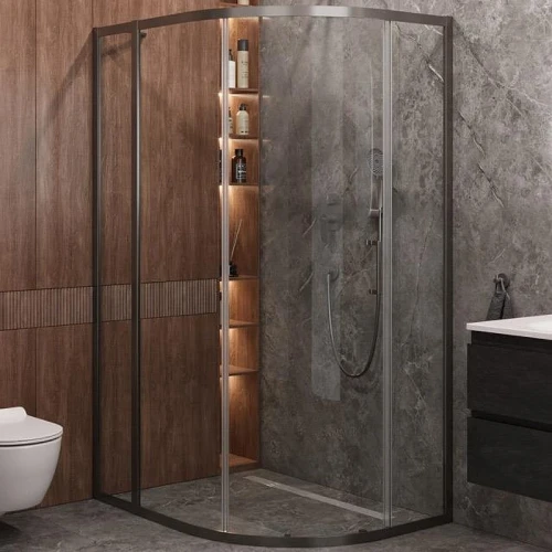 Душевой уголок Cezares Molveno 120x90 MOLVENO-RH-1-120/90-C-GM-IV профиль Оружейная сталь стекло прозрачное